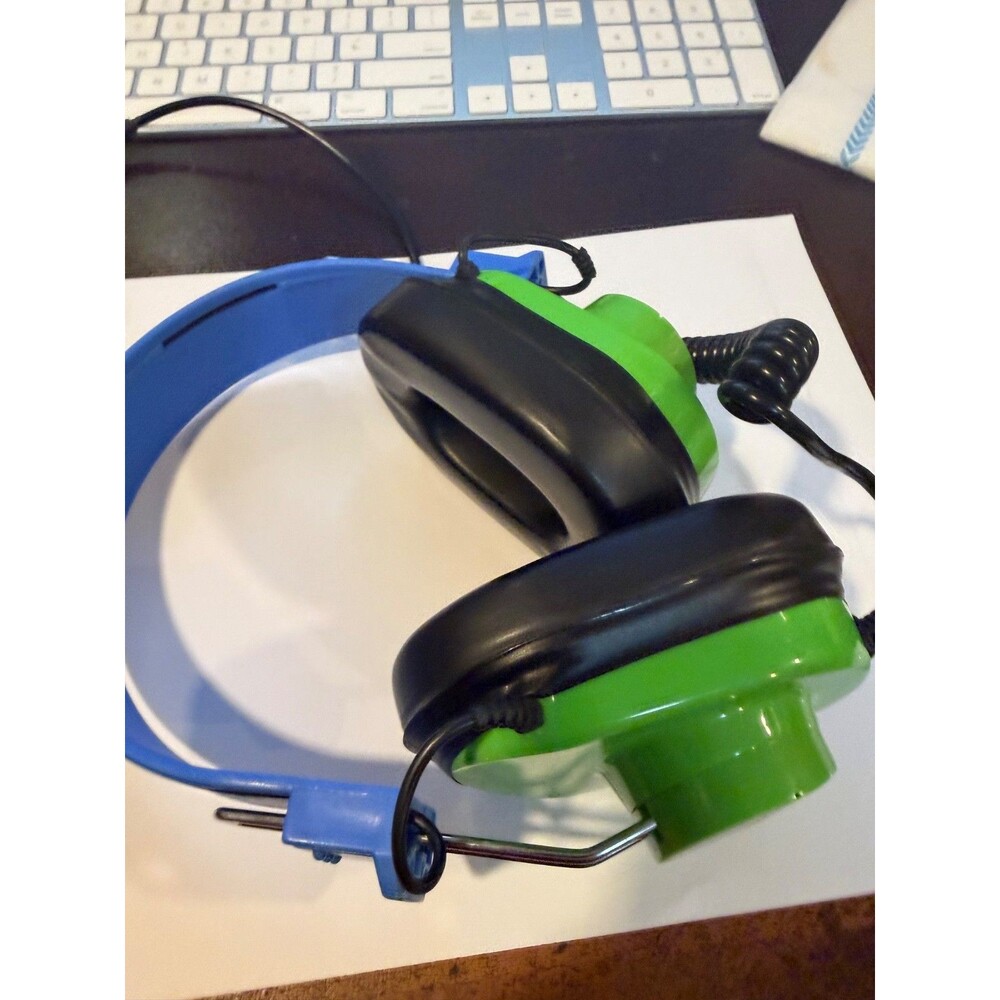 LeapFrog School House Califone Kids Headphones Blue Green 3.5mm Plug Untested